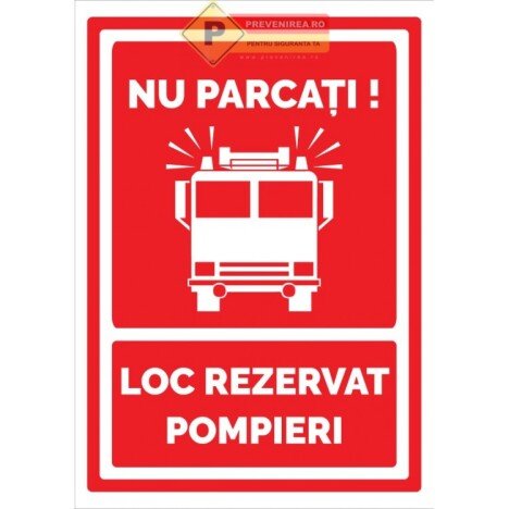 Indicator pentru parcarea masinilor de pompieri